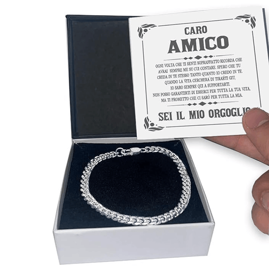 Bracciale Cubano Caro Amico - Sei il mio Orgoglio.