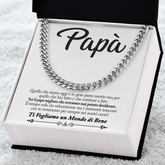 Collana da Uomo - Papà Ti Vogliamo un Mondo di Bene.