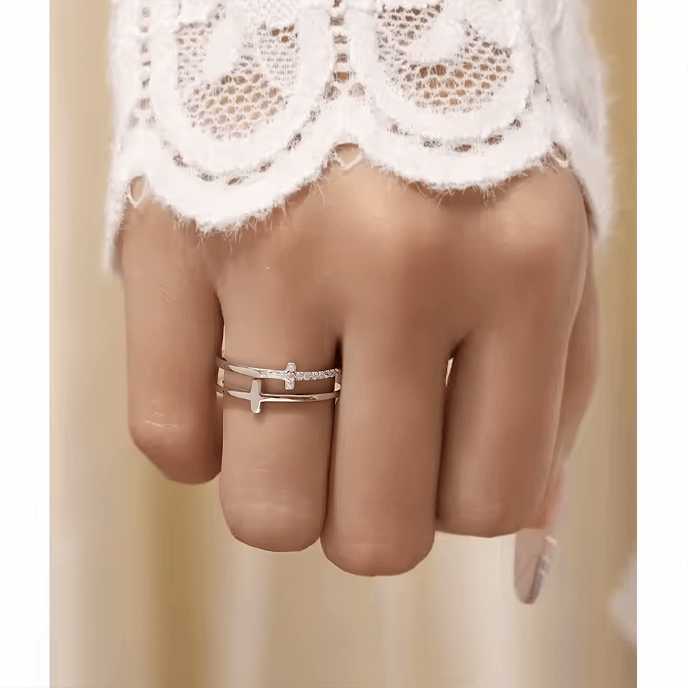Anello da Donna in Argento Sterling 925 Per mia Moglie- Croce