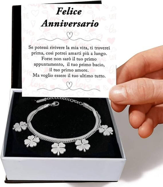 Bracciale Quadrifoglio - Felice Anniversario