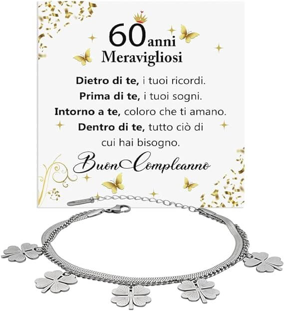 Bracciale Quadrifoglio Compleanno - 60 anni.