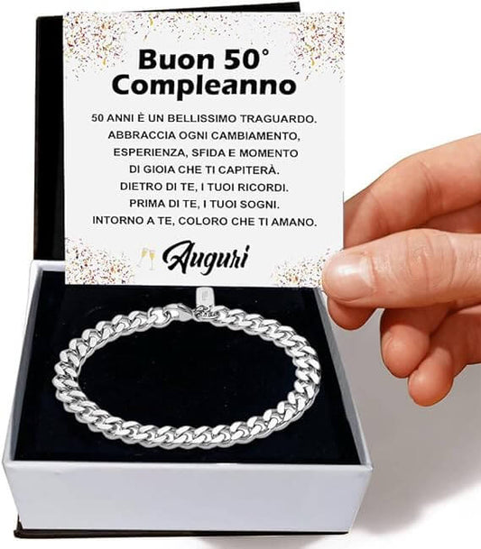 Bracciale Cubano Compleanno - 50 anni