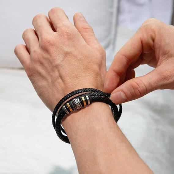Bracciale Pelle Intrecciata A mio Fratello- Sei il mio Orgoglio.