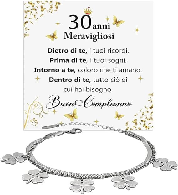 Bracciale Quadrifoglio Compleanno - 30 anni.
