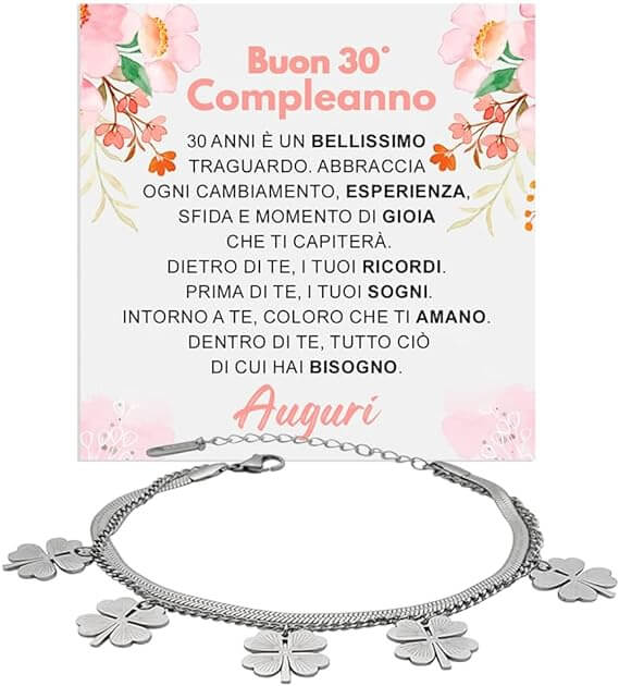 Bracciale Quadrifoglio Compleanno - 30 anni