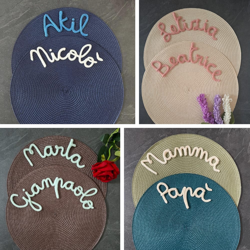 Tovaglietta Personalizzata con Nome in Cotone