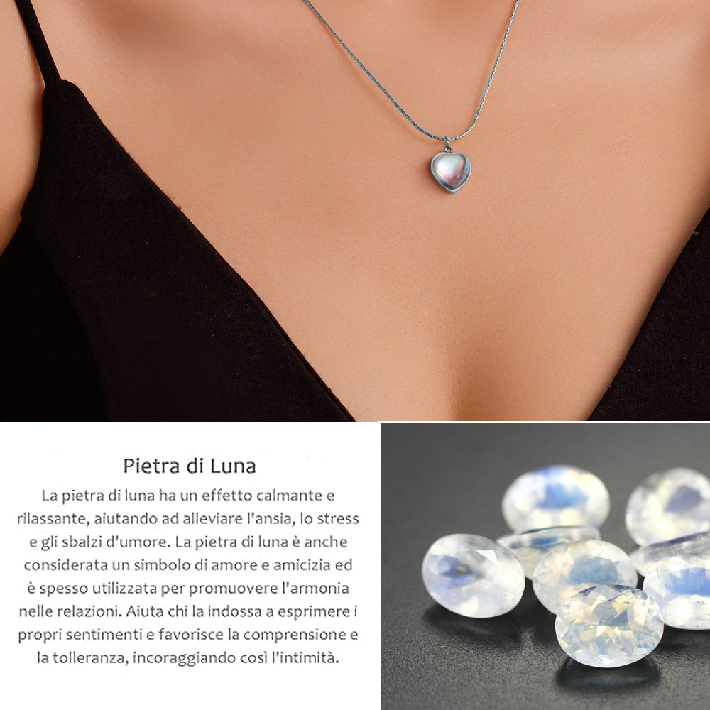 Collana Pietra di Luna in Argento Sterling 925 - Alla mia Madrina