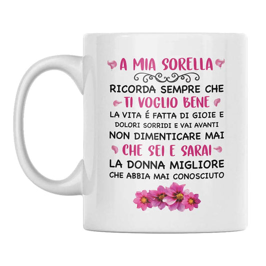 Tazza A Mia Sorella Ricorda Sempre Che Ti Voglio Bene