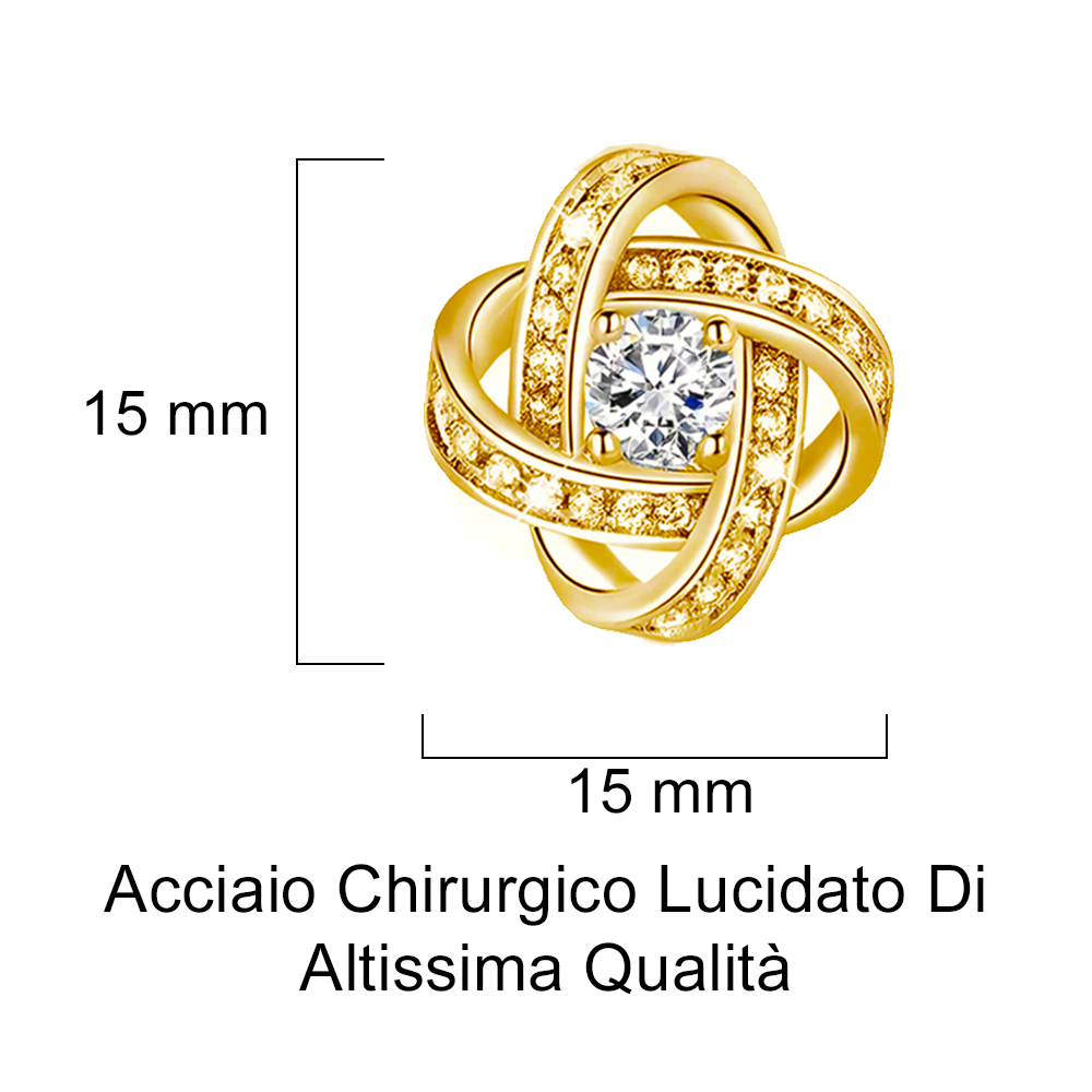 Orecchini Nodo con Pietra in Acciaio chirurgico - Alla donna della mia vita