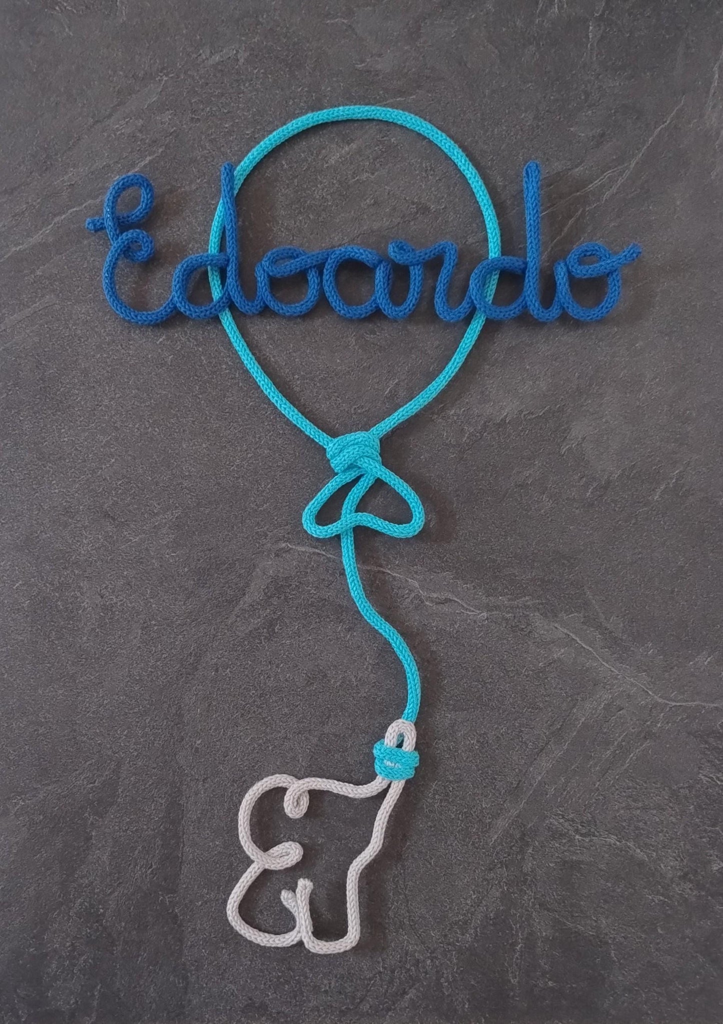 Fiocco Nascita Personalizzato con Nome, Palloncino e Elefantino