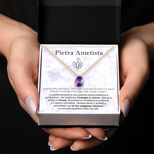 Collana con Pietra Ametista - Argento Sterling 925