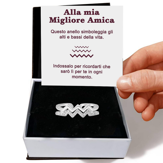 Anello in Argento Sterling 925 - Alla mia Migliore Amica - Alti e Bassi