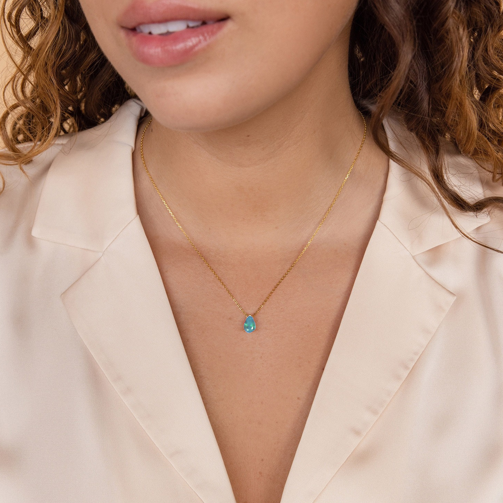 Collana con Pietra Acquamarina - Argento Sterling 925