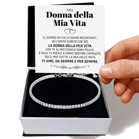 Bracciale Tennis in Argento Sterling 925 - Donna Della Mia Vita