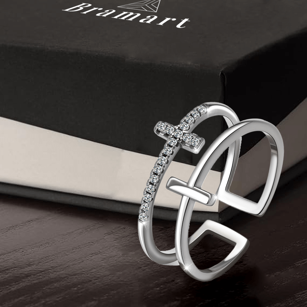 Anello da Donna in Argento Sterling 925 Per mia Moglie- Croce
