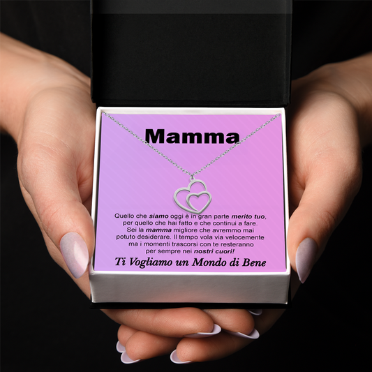 Collana Due Cuori Uniti - Mamma