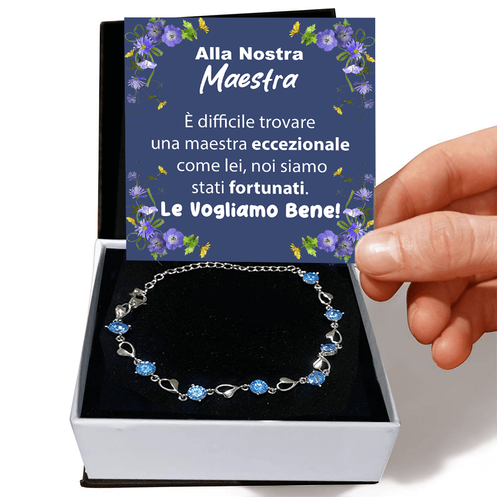 Bracciale Pietre Blu Alla Nostra Maestra - Le Vogliamo Bene