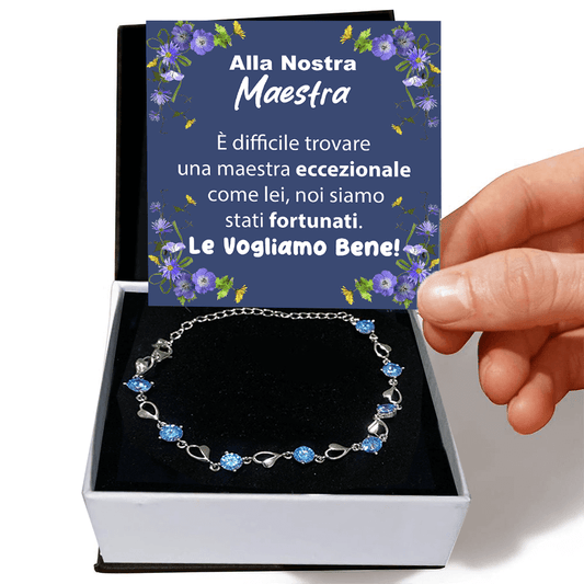 Bracciale Pietre Blu Alla Nostra Maestra - Le Vogliamo Bene
