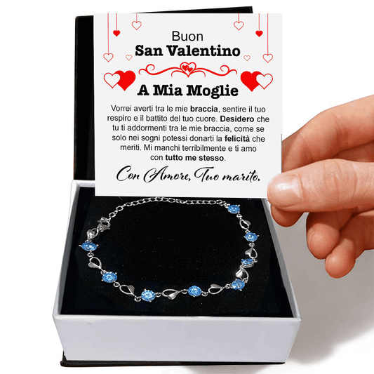 Bracciale Pietre Blu - A mia Moglie San Valentino