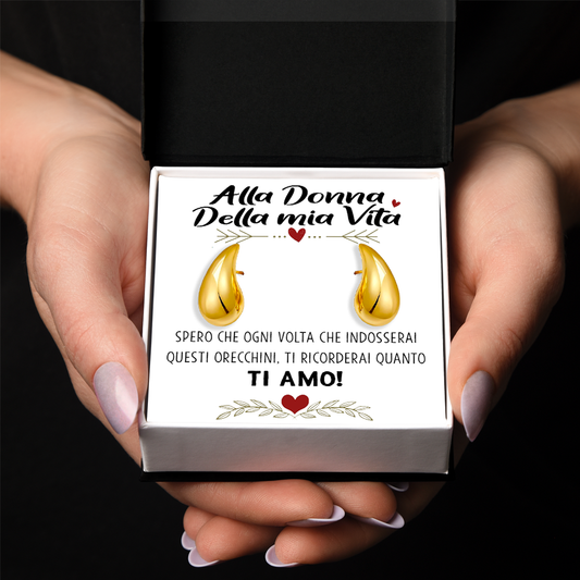 Orecchini a Goccia in Acciaio chirurgico - Alla donna della mia Vita
