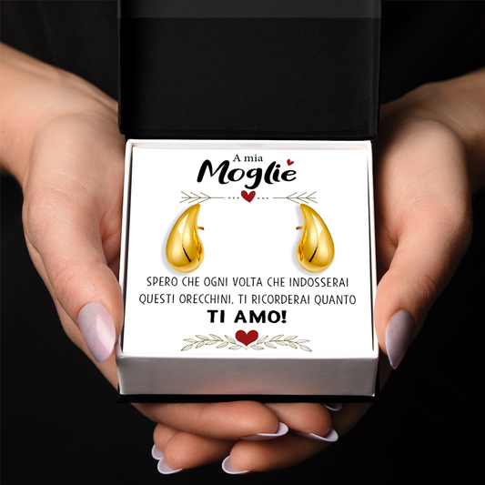 Orecchini a Goccia in Acciaio chirurgico - A mia Moglie