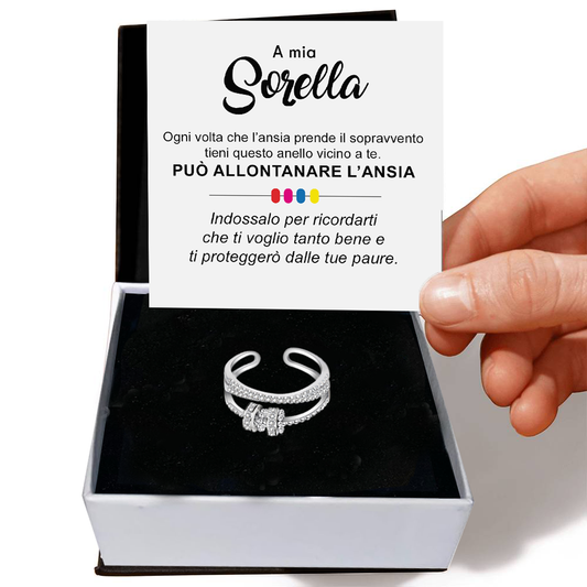 Anello da Donna in Argento Sterling 925 Per mia sorella - Ansia