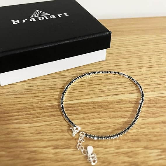 Bracciale Tennis Nero in Argento Sterling 925 Compleanno - 60 anni