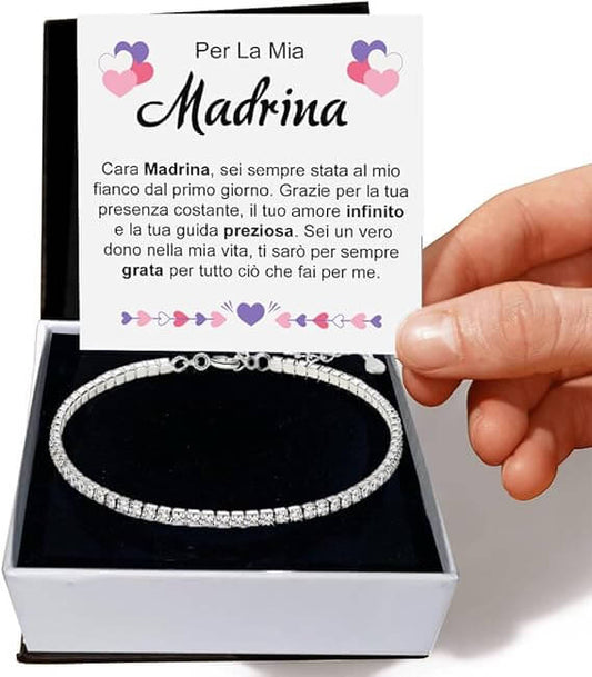 Bracciale Tennis in Argento Sterling 925 - Per la mia Madrina