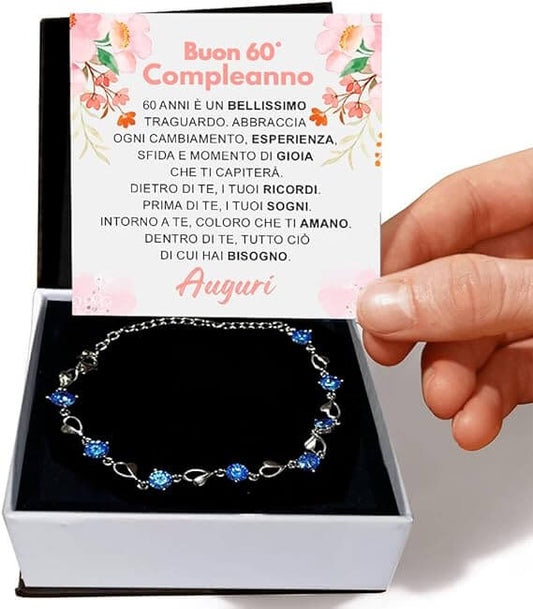 Bracciale Pietre Blu Compleanno - 60 anni