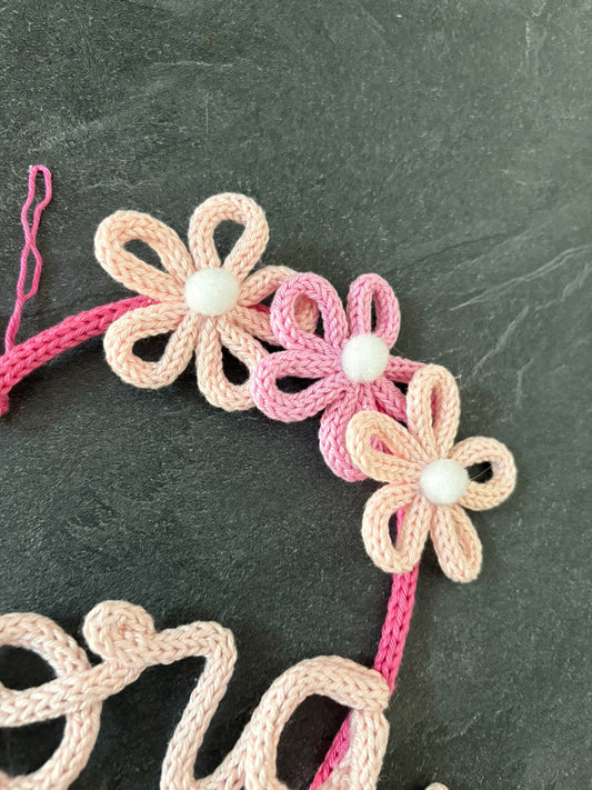 Fiocco Nascita Personalizzato in Tricotin  Decorazione Cameretta Bambino/Bambina  Ghirlanda con Nome  Idea Regalo Nascita