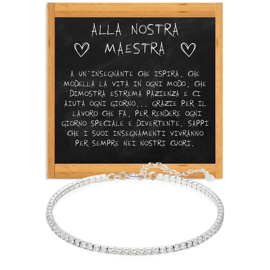 Bracciale Tennis in Argento Sterling 925 - Alla nostra Maestra