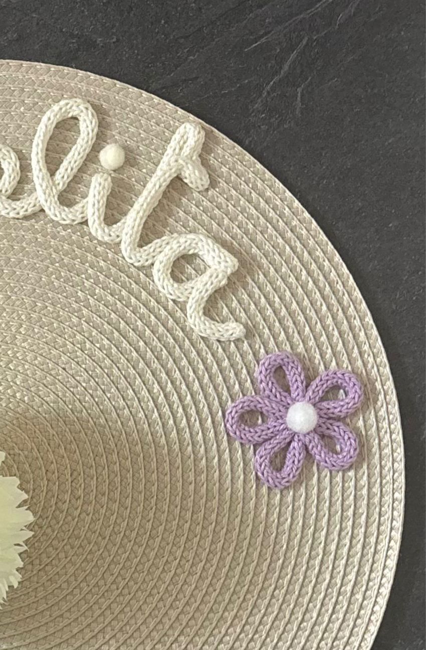Tovaglietta Personalizzata con Nome in Tricotin in cotone BEIGE