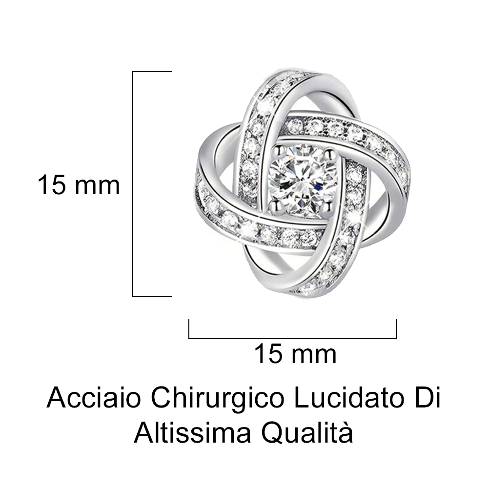 Orecchini Nodo con Pietra in Acciaio chirurgico - A mia mamma