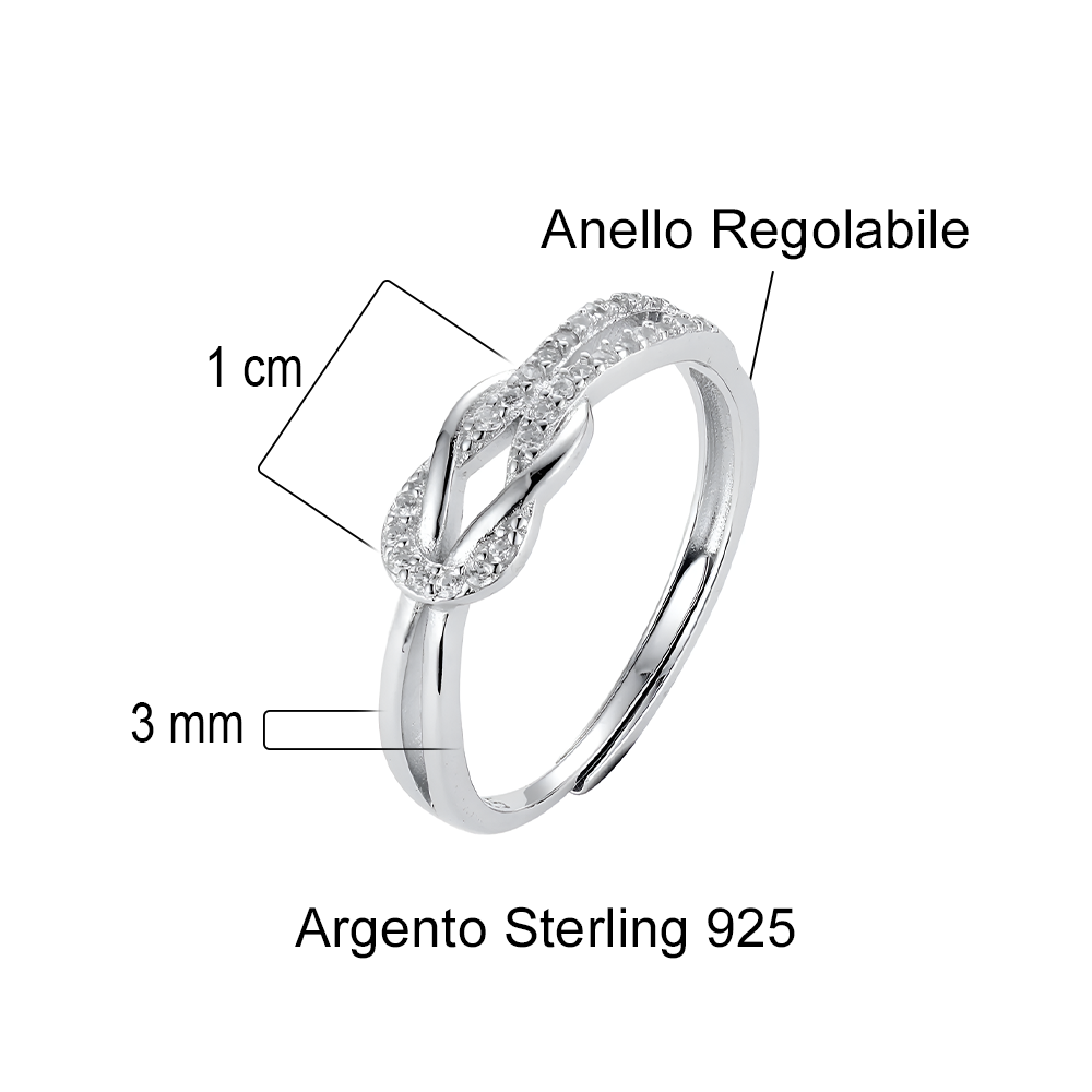 Anello Nodo da Donna in Argento Sterling 925 - A mia Moglie