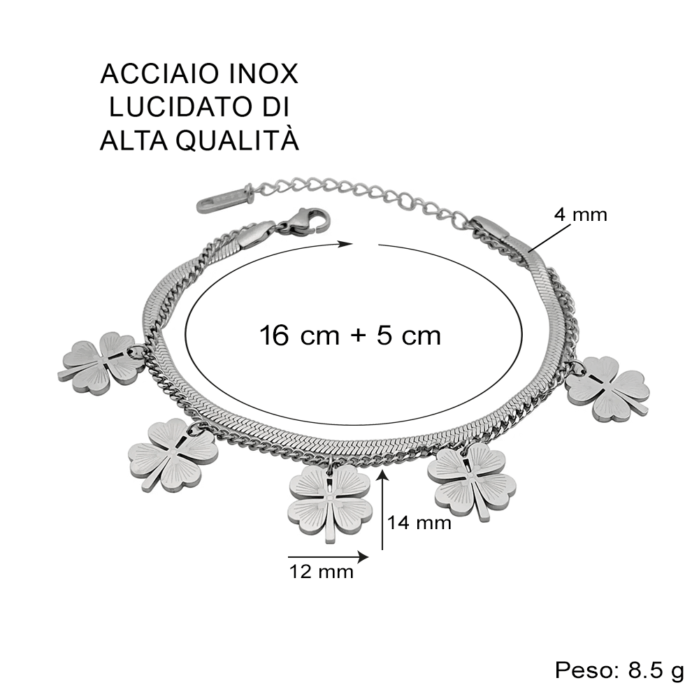 Bracciale Quadrifoglio Cara Maestra -  Ti vogliamo tanto bene.