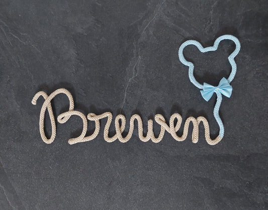Fiocco nascita personalizzato tricotin con nome  Decorazione cameretta neonato   Regalo nascita bimbo bimba  Handmade