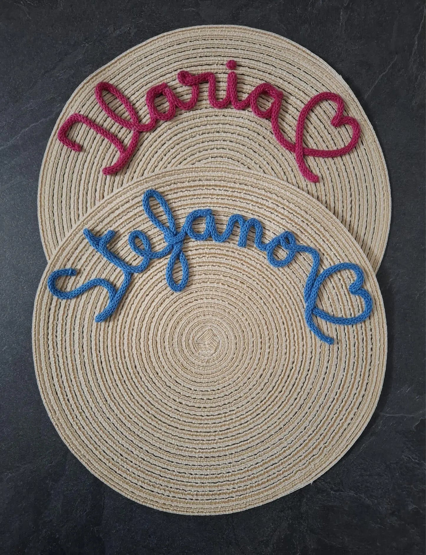 Tovaglietta Personalizzata con Nome in Tricotin in cotone BEIGE