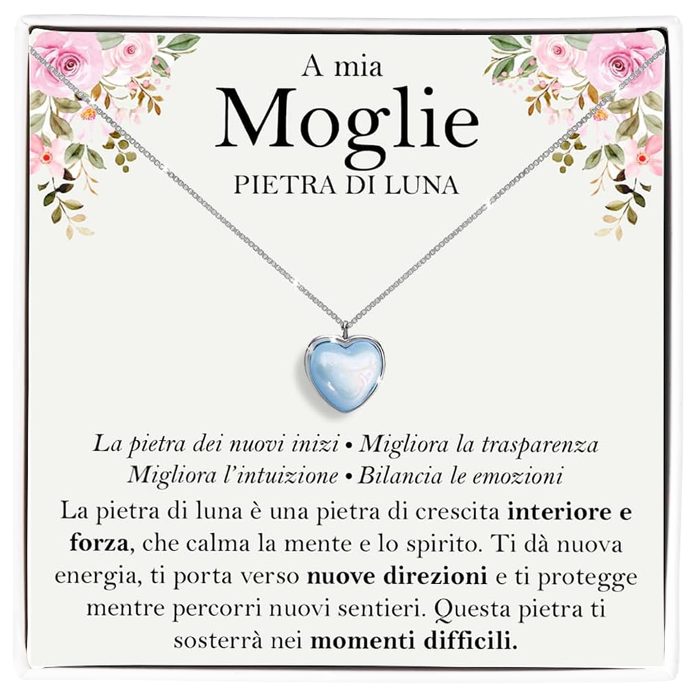 Collana Pietra di Luna in Argento Sterling 925 - A mia moglie