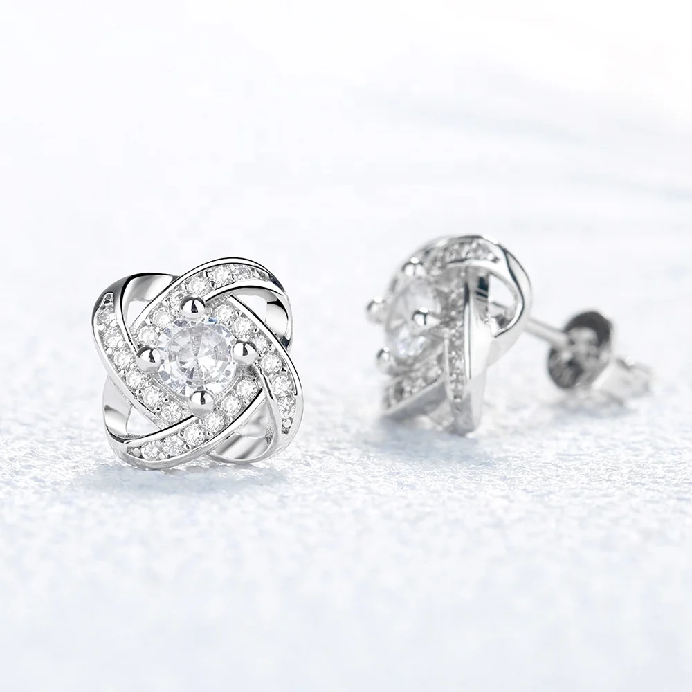 Orecchini Nodo con Pietra in Acciaio chirurgico - A mia moglie