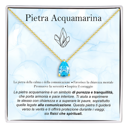 Collana con Pietra Acquamarina - Argento Sterling 925