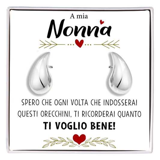 Orecchini a Goccia in Acciaio chirurgico - A mia Nonna