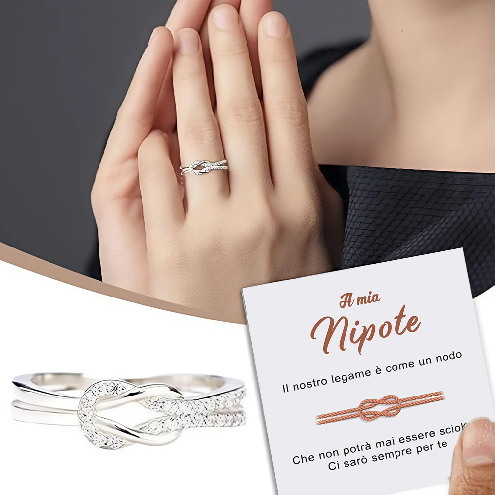 Anello Nodo da Donna in Argento Sterling 925 - A mia Nipote