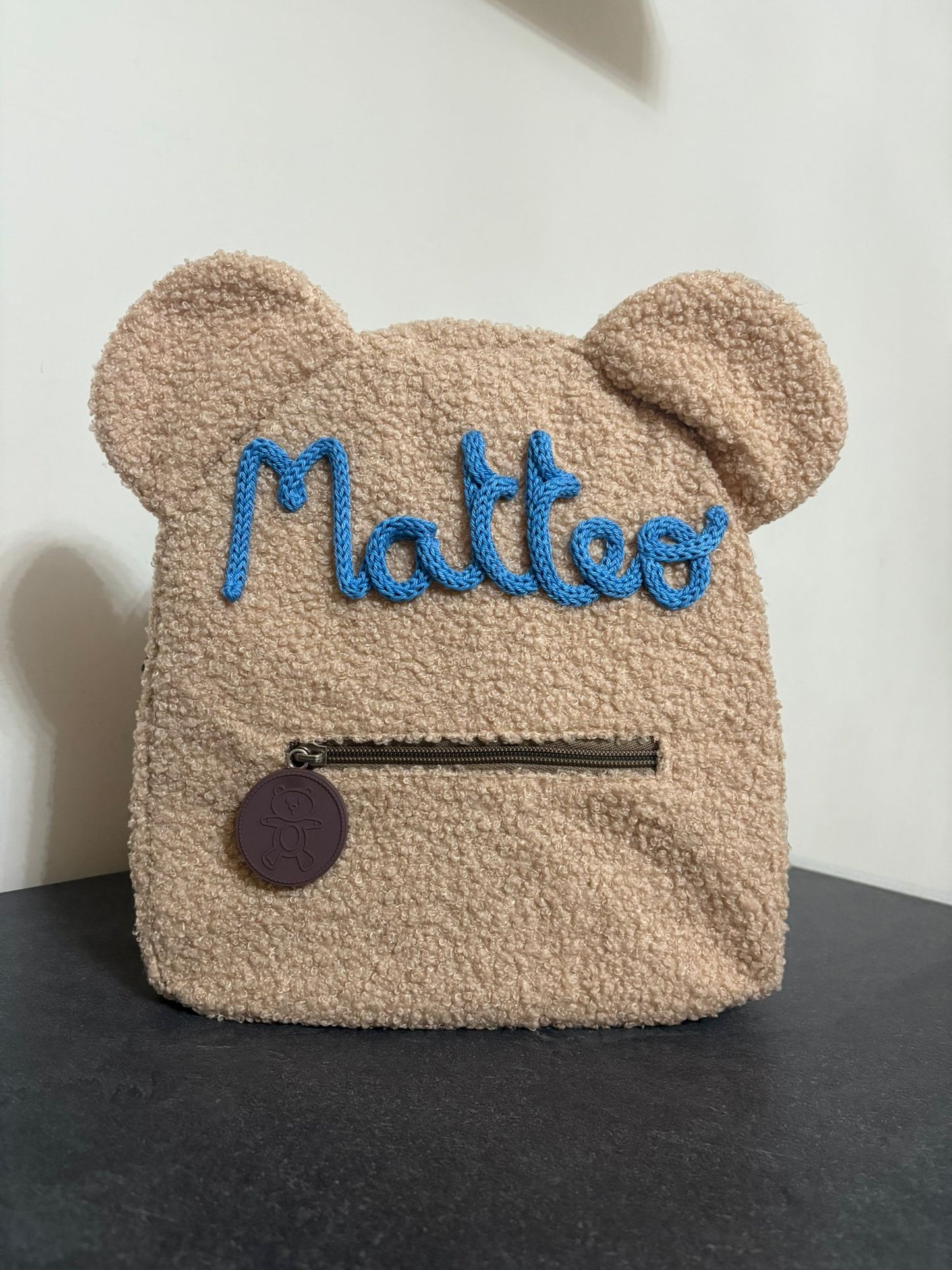 Zainetto Orsetto Personalizzato per Bambina o Bambino – Borsa Asilo con Nome in tricotin