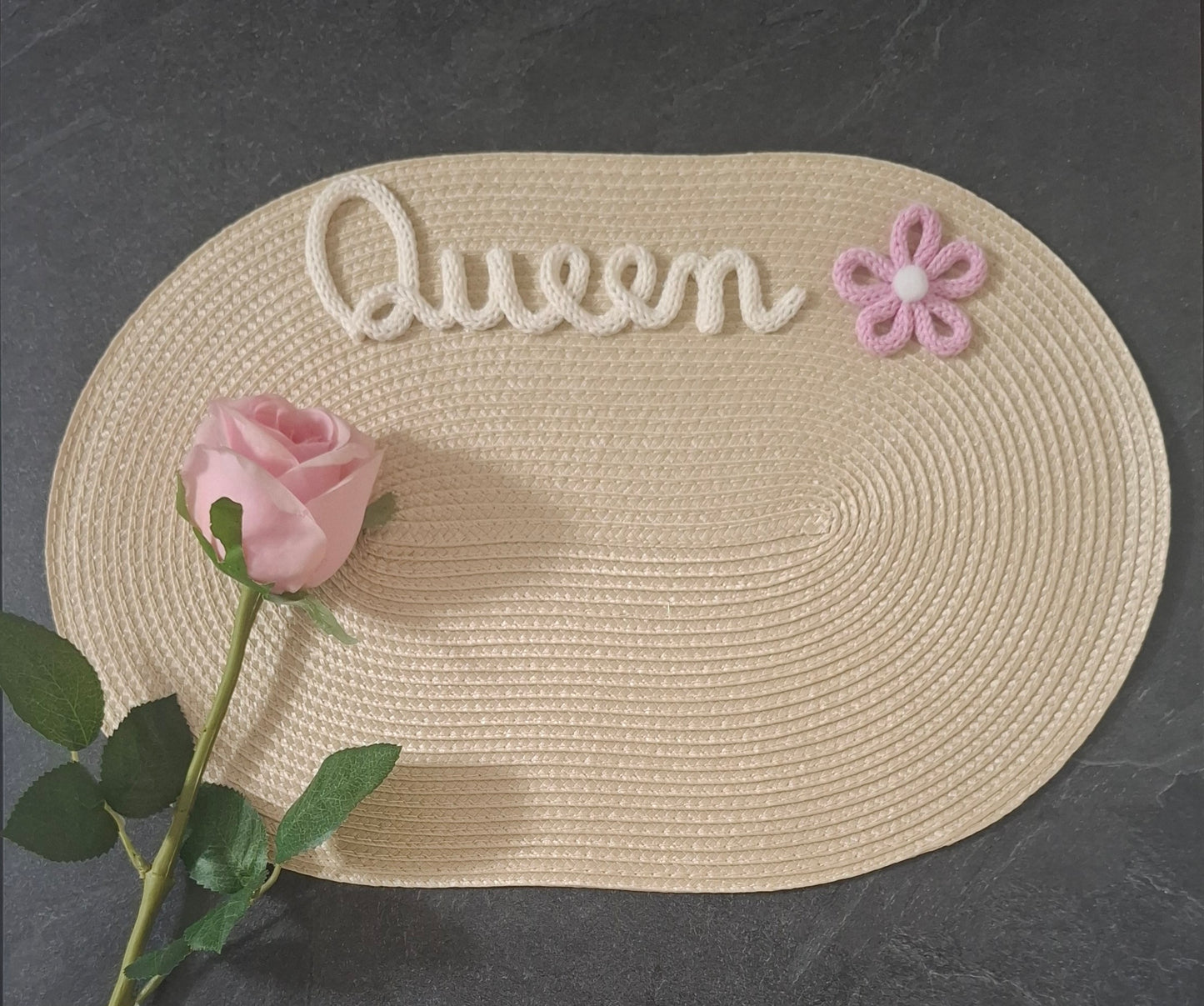 Idea Regalo Tovaglietta Personalizzata con Nome in Tricotin tovagliette personalizzate ovale