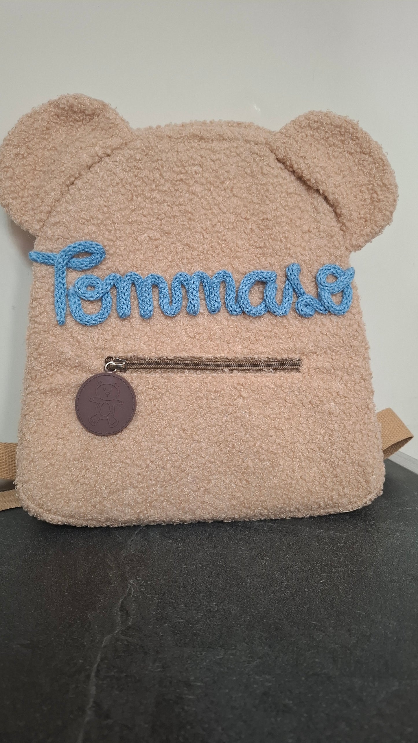 Zainetto Orsetto Personalizzato per Bambina o Bambino – Borsa Asilo con Nome in tricotin