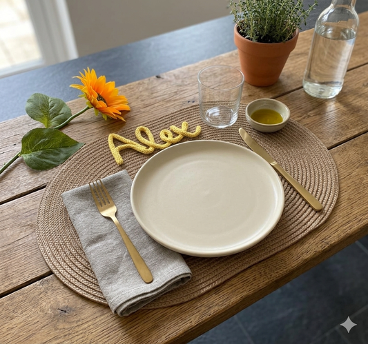 Idea Regalo Tovaglietta Personalizzata con Nome in Tricotin tovagliette personalizzate ovale