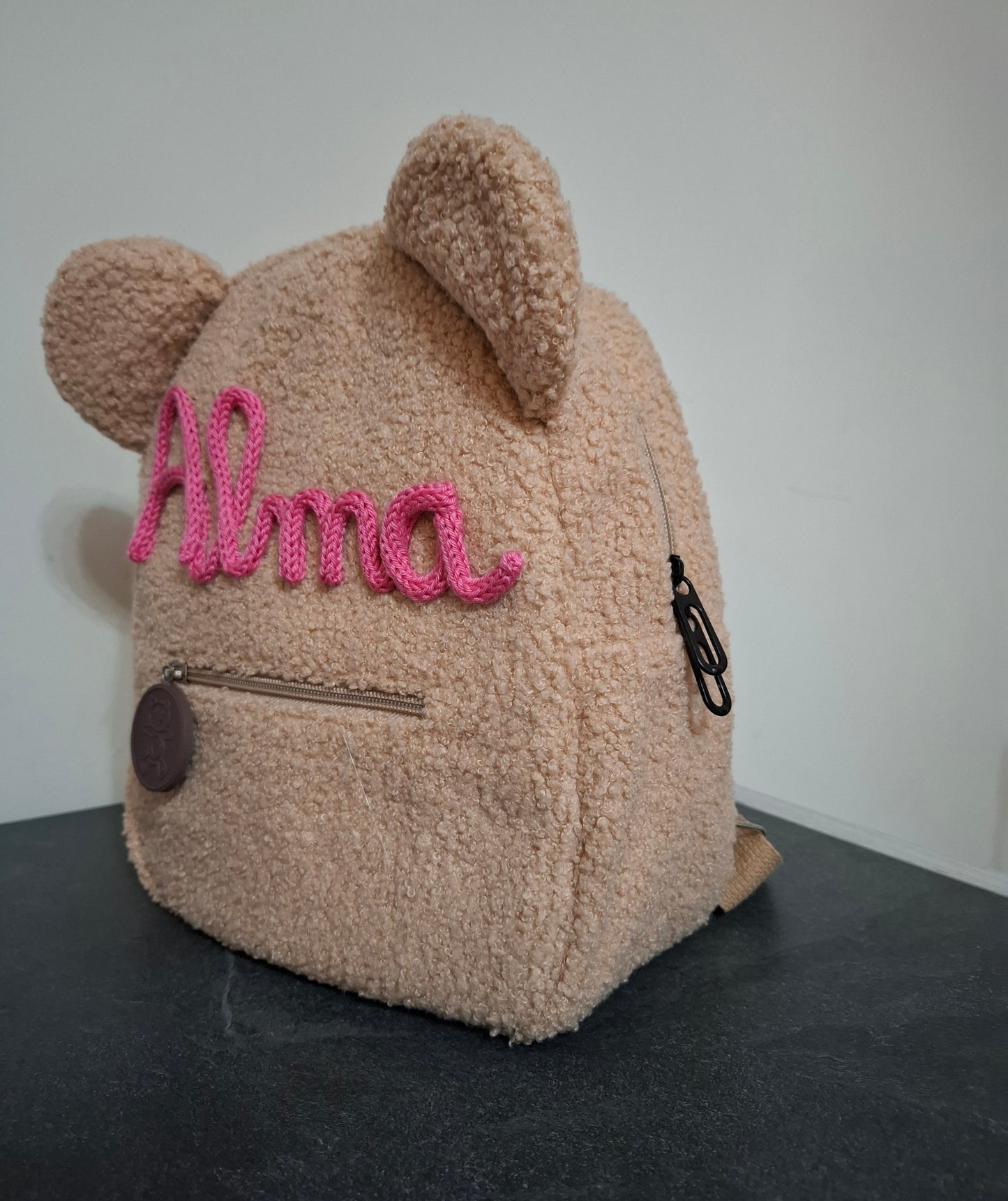 Zainetto Orsetto Personalizzato per Bambina o Bambino – Borsa Asilo con Nome in tricotin