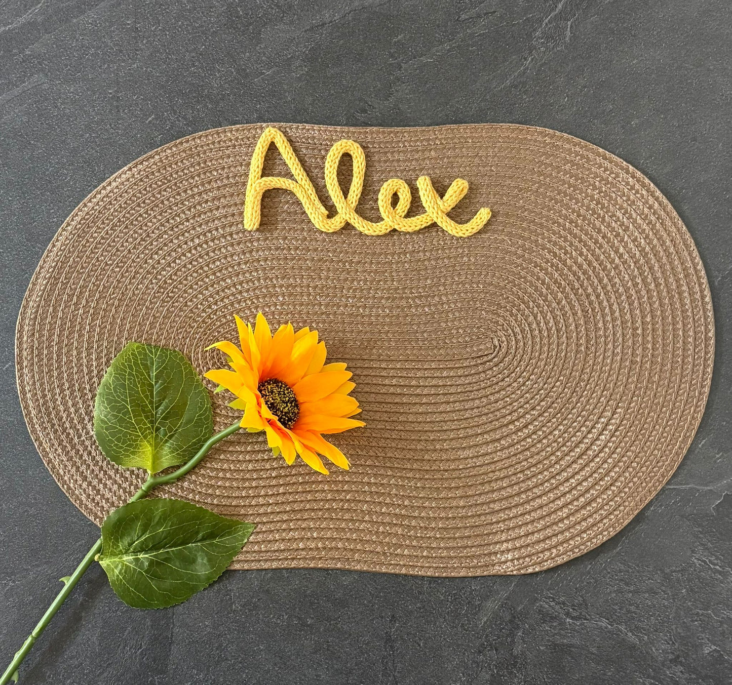 Idea Regalo Tovaglietta Personalizzata con Nome in Tricotin tovagliette personalizzate ovale